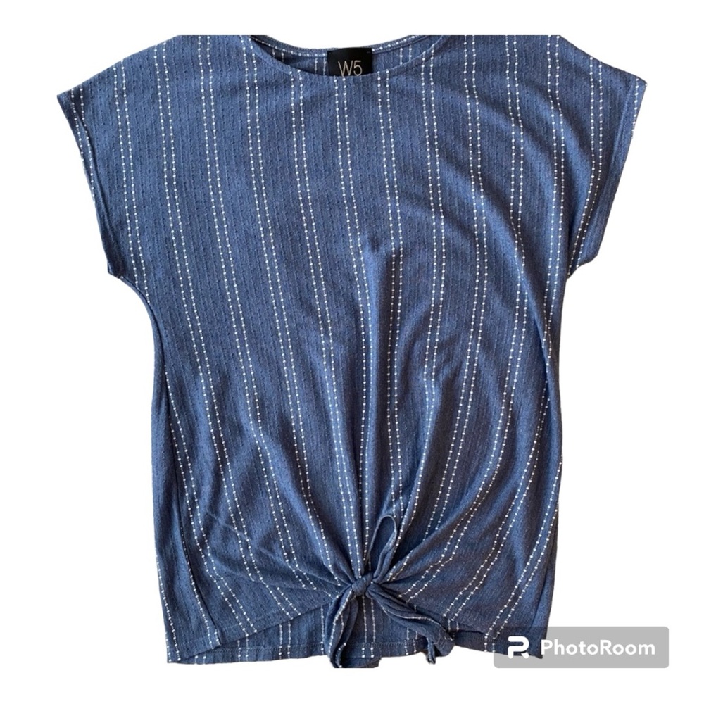 W5 Tie Front Short Sleeve Blouse